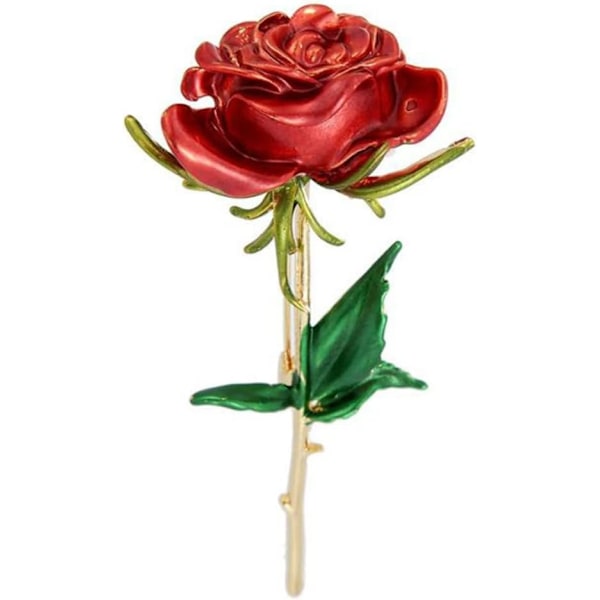 1 st Classic Emalj Rosblomm Brosch för Kvinnor Legering Rosblomm Bröllop Kontor Casual Brosch Nål Mode Lyx