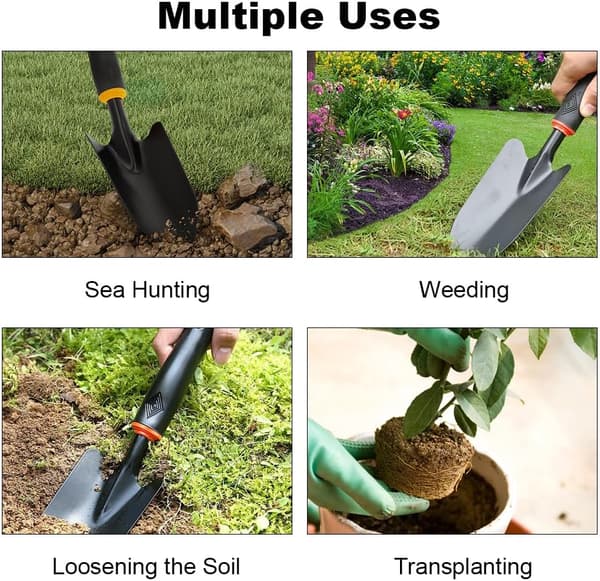 1 st Handtransplanter för Trädgård, Trädgårdsspade för Plantering och Omplantering, Liten Trädgårdsspade, Solid Trädgårdsspade