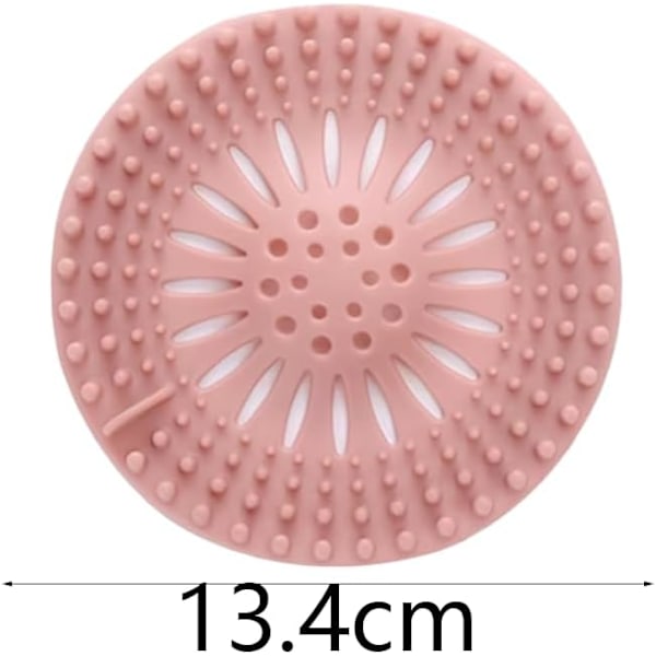 Silikone Afløbsbeskytter, Køkkenvask Filter, Badekar Afløbsdæksel Filter, Køkken- og Badeværelsesvask Filter (Pink)