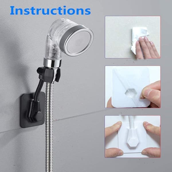 Veggmontert Dusjhodeholder Justerbar Selvklebende Dusjhodeholder Universal Plast Dusjhodeholder Dusjhode