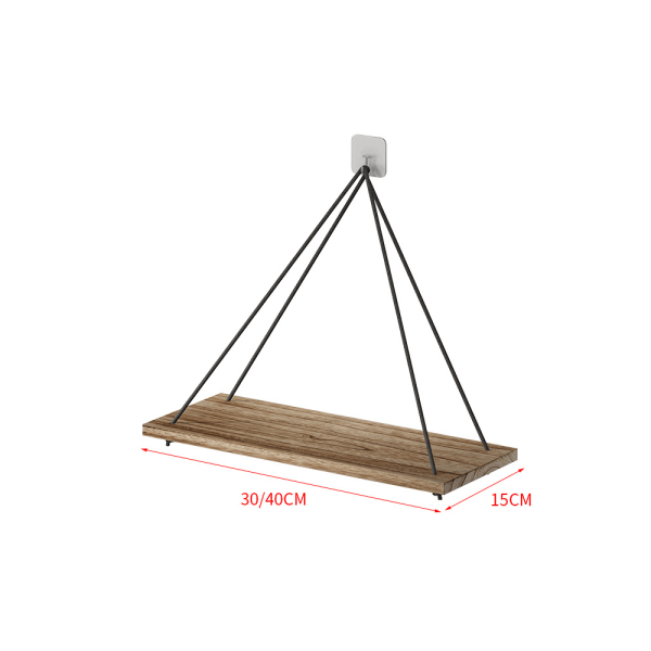 Sæt med 2（40*15*0,9cm，primær farve）, Trævæg Hylde Rusti