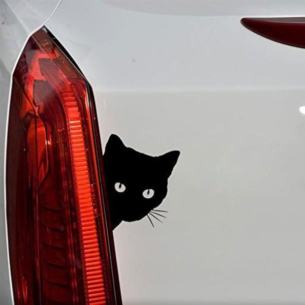 Vit katt huvud klistermärke bil vinyl scooter bil tuning lastbil