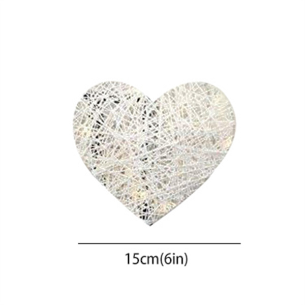 Rustique Shabby Chic 6x Tenture coeurs en osier Guirlande LED l