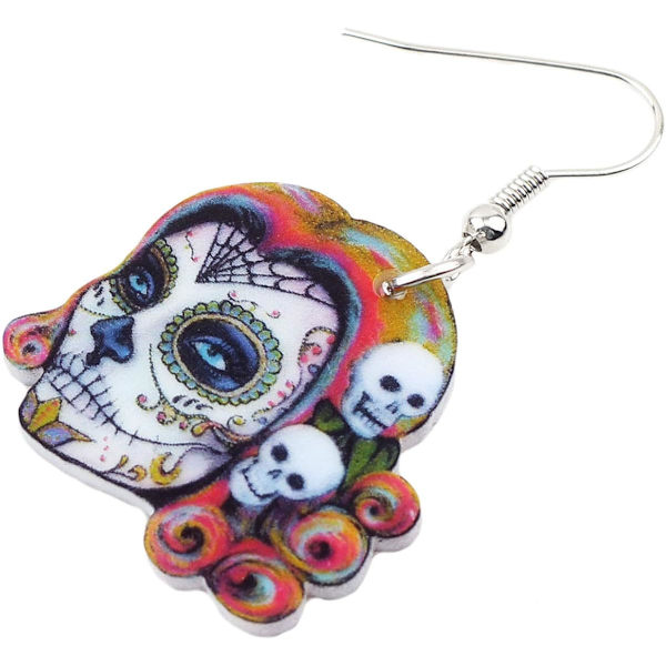 Akryl Drop Dangle Novelty Halloween Skalle Ørepynt Punk Smykker For Kvinner Festgaver Gave