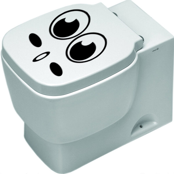 Store øjne o mund WC klistermærker, vægklistermærker til WC, badeværelse