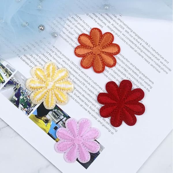 30 stk Broderie Patch Thermocollant Ecusson à Coudre, Fleur Auto