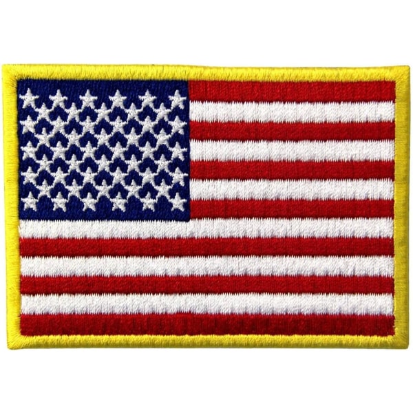 Pakke med 5 Amerikansk flaggbrodert krok og løkkefeste Pa