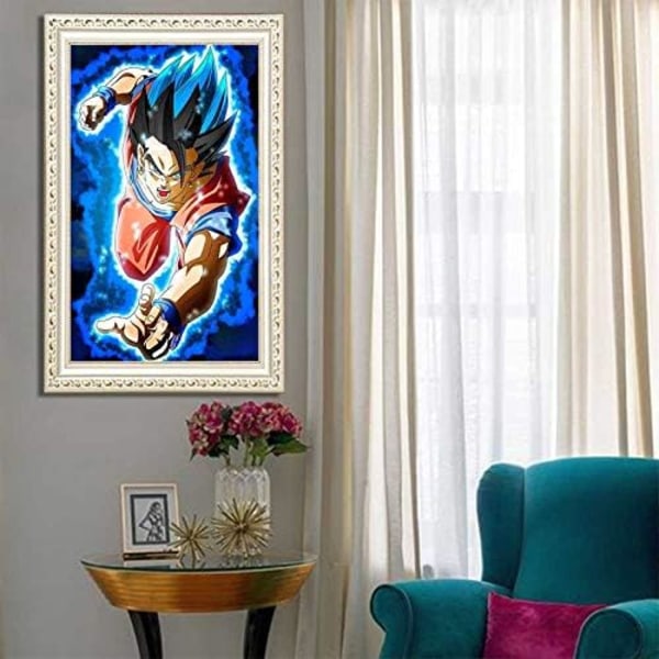 5D diamond painting sininen tausta Super Saiyan Dragon Ball DIY