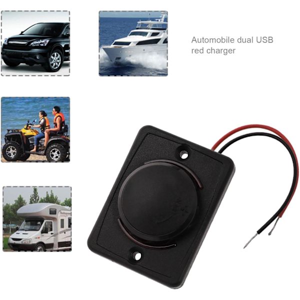 2 stk. 3.1 A bil dobbelt USB-stikoplader kabeladapter 2 porte 12v opladningspanel stik