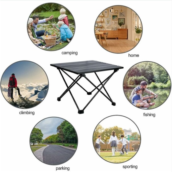 Bærbart campingbord, utendørs lys aluminium campingbord Smal