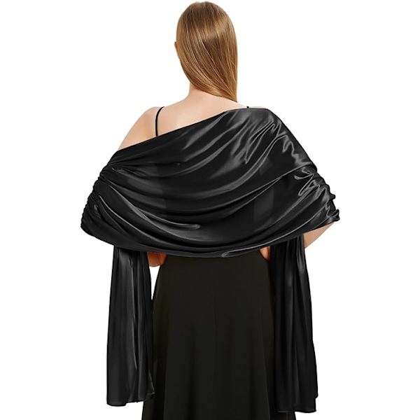 Satin Sjal för Kvinnor Bröllopssjal Passar för Aftonklänning Elegant Chic Sjal Passar för Gray