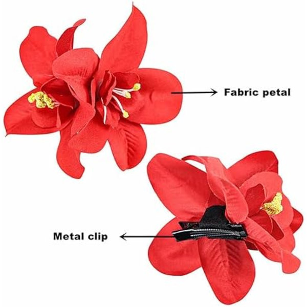 8x10cm Blomsterhårklämma Bohemia Hawaii Tyg Konstgjord Orkidé Blomma Hårsnodd Barrette Huvudbonad Bobby Pins Hårkläder
