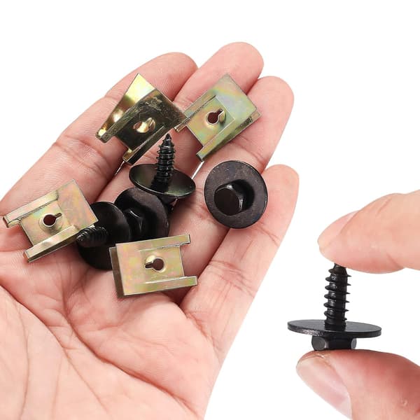 40 stk U-klips feste og skrue sett Universal metall, assortert karosseriklips, bilburmutter, Ca