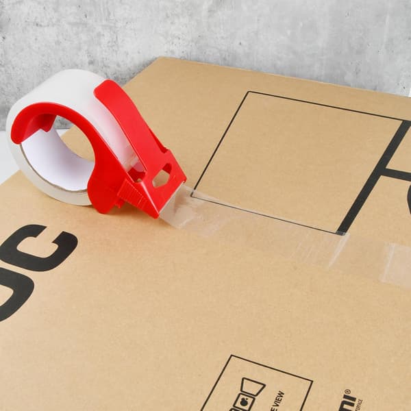 2-pack klar packtejp, packtejp med 2 avrullare, klar packtejp, för kontor och förvaring
