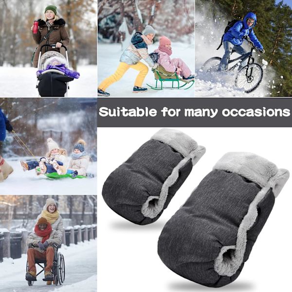 Barnvagnshandskar - grå (25*16cm), Handvärmare Handskydd Vindpr