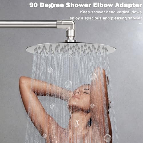 1.81x1.57 tommers Dusjhode Albue Adapter, Solid Messing 1/2\" Dusjarm Forlengelse for Tilkobling av Dusjhode, 90 Grader (Br