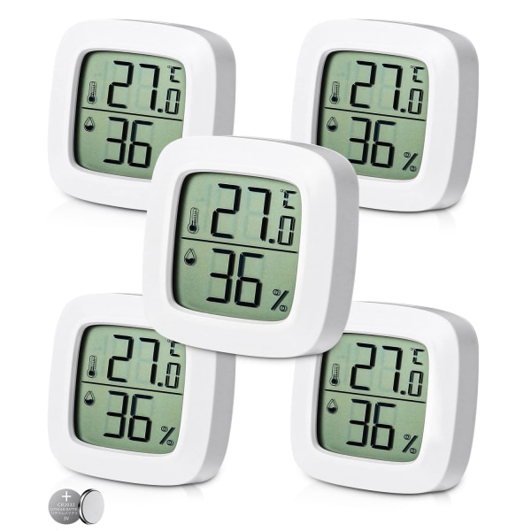 5 stykker digitalt indendørs hygrometer termometer, komfortniveauindikator, lille højpræcisions Digita