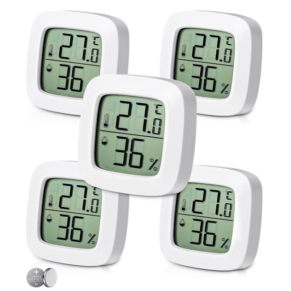 Pieces Digitalt Indendørs Termometer Hygrometer, Komfortniveauindikator, Lille Højpræcision Digitalt Termometer Hygrometer, Babyværelse Termometer til