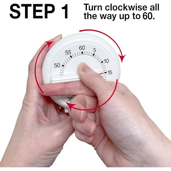 Ny 60 Minutters Køkken Timer Med Lang Ring 3.5\"/9cm Let At Læse Og Betjene