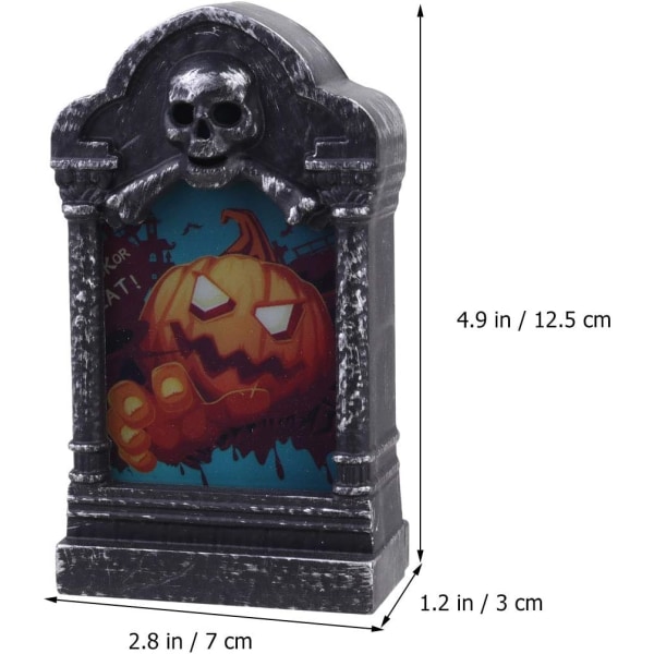 2 stk. Halloween stearinlys LED Horror Lampe Skelet Gravsten Lys Dekorative Natlys Kreativ