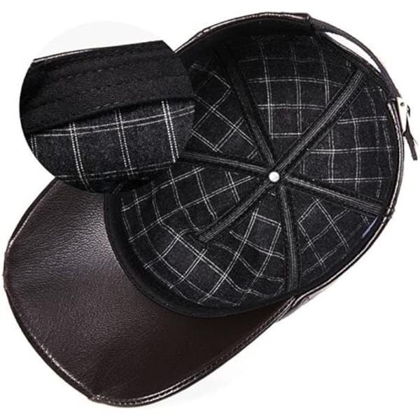 Herrar Läderhatt Vår och Höst Herrar och Damer Casual Baseballkeps i Äldre Anka Tunga Hatt
