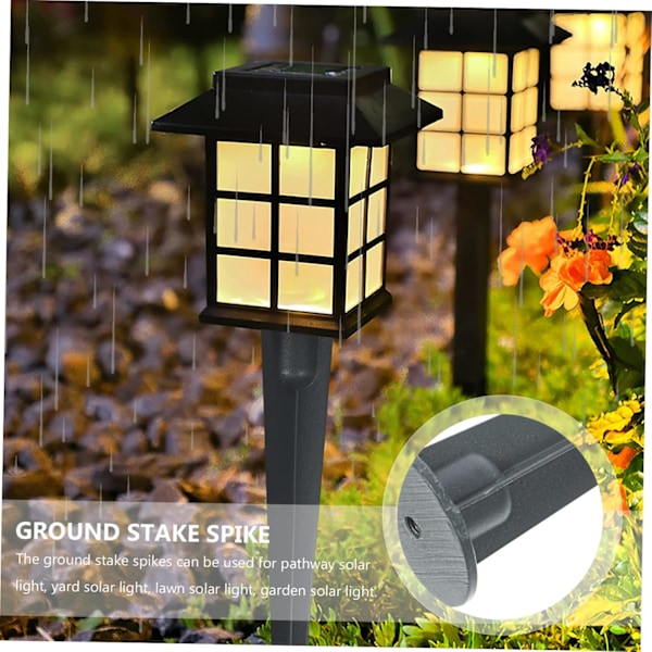 Pieces Græsplænelampe LED Floodlight Udendørs Spotlights Havetilbehør Havetilbehør Udendørs Solcellelampe Udendørs Solcellelys Jul Metal