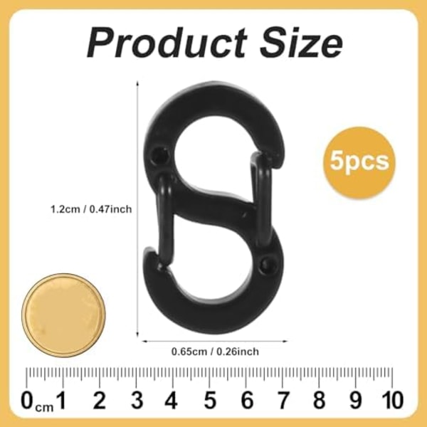 0,47x0,26 tum 5 st Små Dubbla Öppnings Hummerlås, S-Lås Halsband Förkortare Spänne Rostfritt Stål Armband Koppling