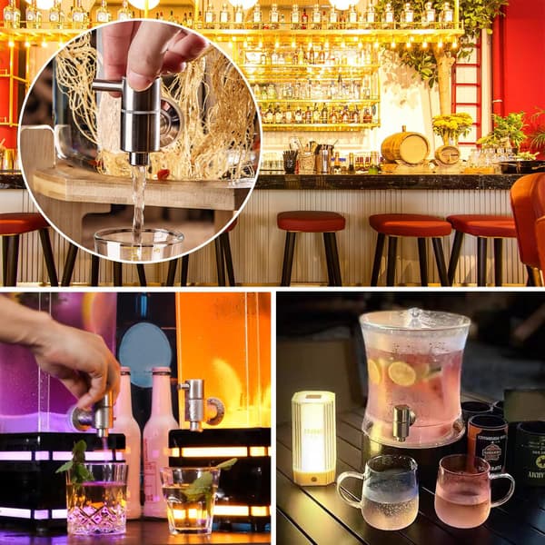1 stk. Udskiftningshane til drikkevaredispenser, udskiftningshane i rustfrit stål, drikkevaredispenserhane til vand, vin, øl, juice