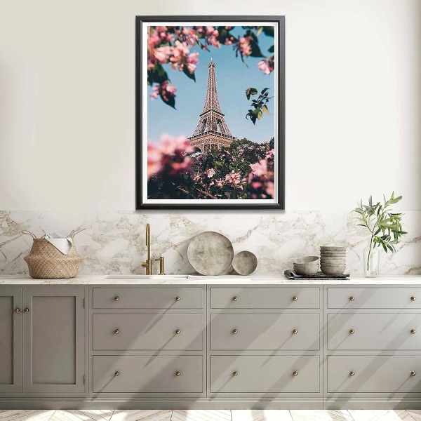 30×40cm 5D diamantmaleri Fuldt Eiffeltårn, DIY diamantbroderi