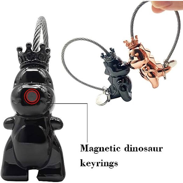 2 kpl pariskunnan avaimenperiä, söpöt dinosauruksen avaimenperiä magneettinen rakkaus