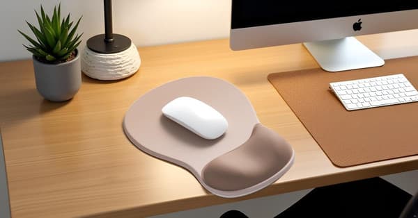 Ergonomisk musematte med gelpute, musematte med håndleddsstøtte, sklisikker musematte (1 stk. mokka)