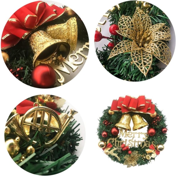 Julekrans God Jul Dør Ornament Vegg Kunstig