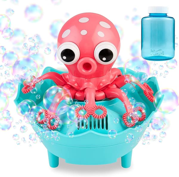 Pink/Blå Octopus, Børne Boblemaskine, Automatisk Boblelegetøj til