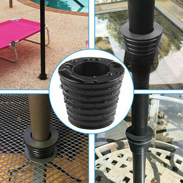 Konisk parasolfod til parasol - 38 mm - Hul til terrassebordshulåbning eller parasolfod (sort)