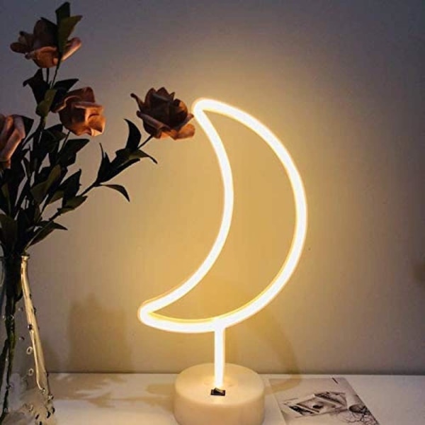 Lune lumières LED Enseignes au néon Lights avec base Veilleuses