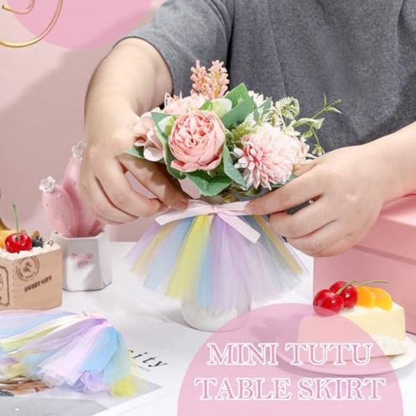 10cm 12 kpl Mini Tutu Pöytähame Viinipullon Peite Tutu Hame Tulle Tutu Pöytähame Deko Tutu Garland Tulle Pöytäkeskus