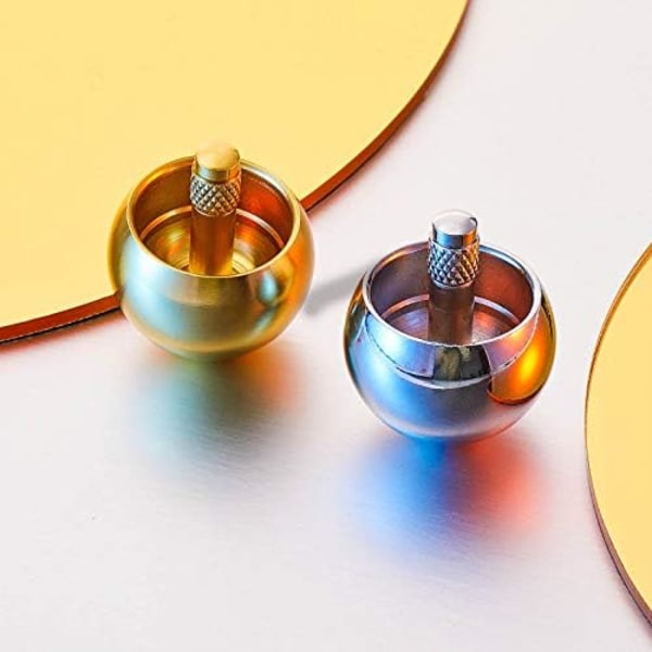 3x3,5 cm 2 stycken Metall Snurrtopp Metall Vändbar Topp Aluminium Topp Snurrtopp Fysik Leksak Gyroskop Rostfritt Stål T