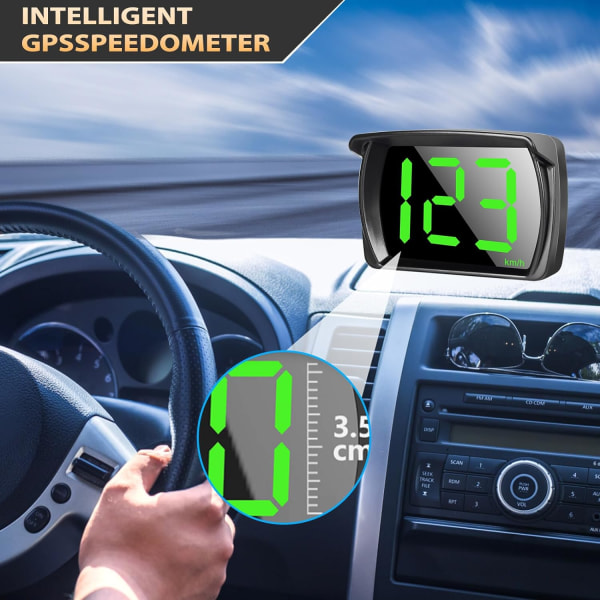 Head Up Display Auto HUD: Universell bil digital speedometer med GPS + Beidou Dual Chip for alle biler