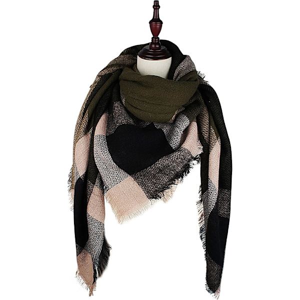 Höst- & Vinterhalsduk Klassisk Fransar Rutiga Tartan Varma Mjuka Tjocka Stora Pläd Wrap Sjal Halsdukar för Kvinnor