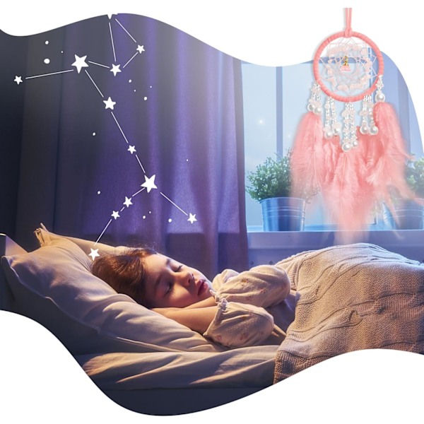 1 stk Pink Dream Catcher Drømmfangere til Piger Børn Pigeværelse Dekoration Drømmfänger Unik Drømmfänger til Piger