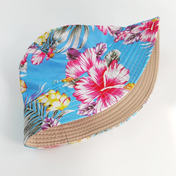 Hink i polyester, solhatt i polyester, vändbar, hopfällbar, UV-skydd