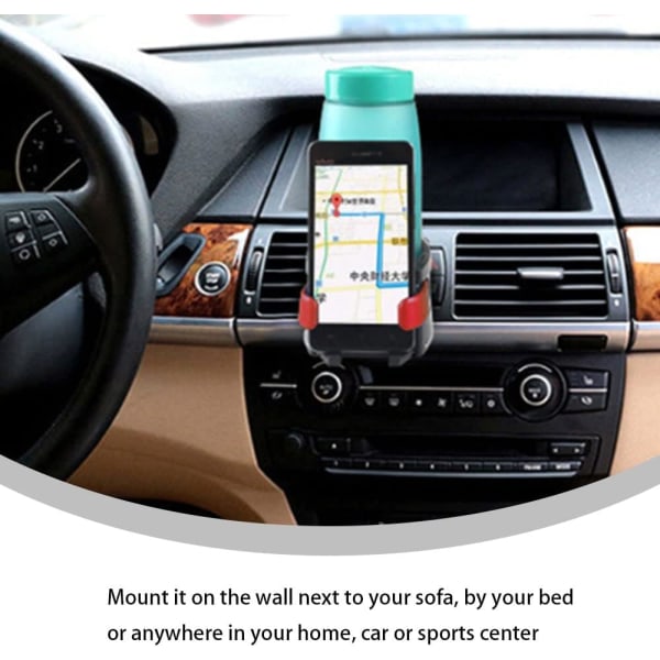 Justerbar mugghållare för billuftventil, multifunktionshållare för biltelefon