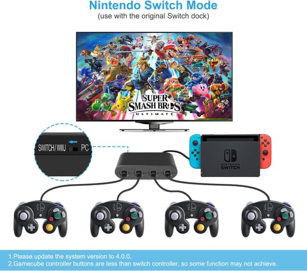 Kompatible produkter - Controller-adapter, Super Smash Bros Cont