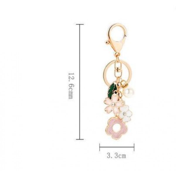 Nøglerings Taske Charms, Søde Blomsterkvast Nøgleringe til Kvinder, Piger Håndtaske Tilbehør