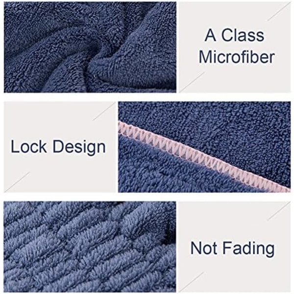 2 stk. Mikrofiber Hår Tørre Hætter, Ekstra Bløde & Ultra Absorberende, Hurtig Tørrende Hår Turban Wrap Håndklæder Brusebad Hætte til Pige