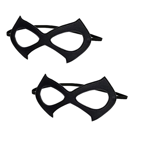 2 st kattkvinnomasker, maskeradmasker kattmask svart kattkvinnodräkt halv ansikte katt kattunge läder m