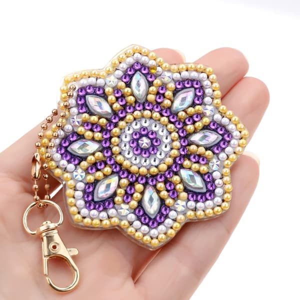 5 kappaletta 5D DIY Mandala timanttimaalaus avaimenperät, Double-S