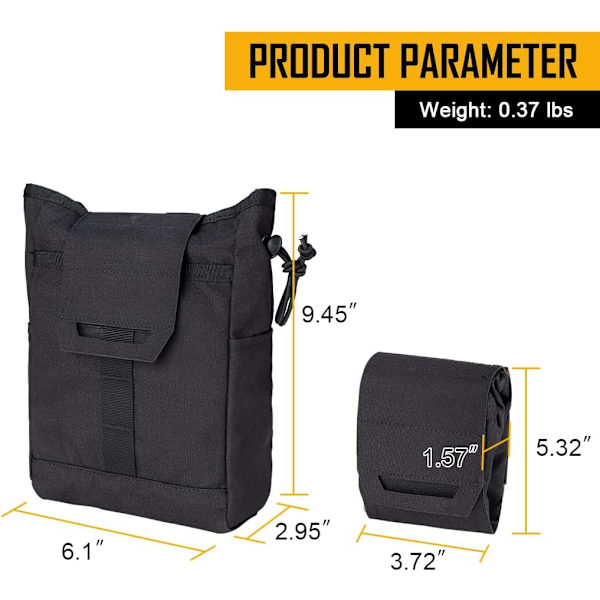 Taktisk Dump Pouch Snøreposer til Taktisk Bælte Vest Rygsæk Sammenfoldelig Utility Pouch