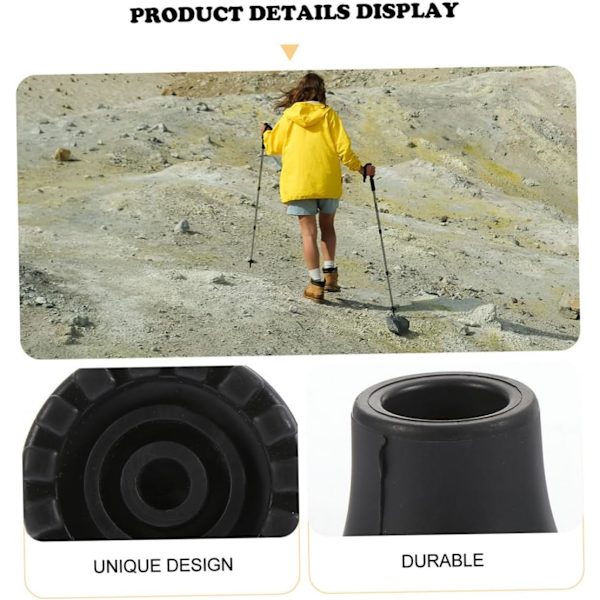 4 st Anti-Slip Mat Non-Slip Krycka Fotstöd Klättring Käpp Krycka Spetsskydd Resa Promenad R