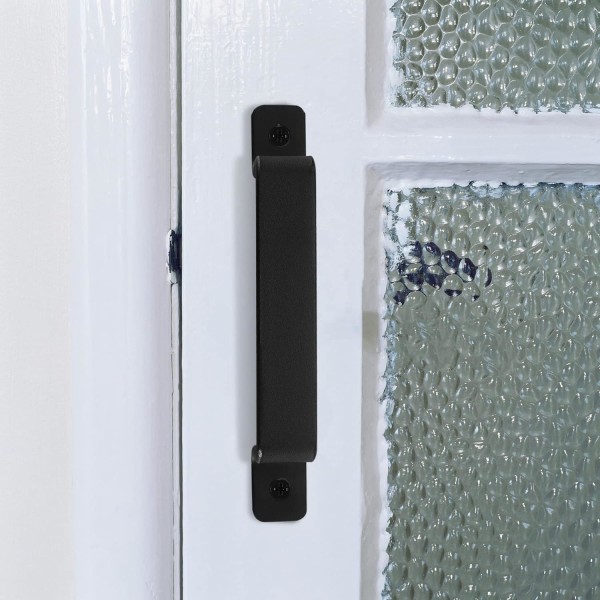Heavy Duty vintage støbejerns dørhåndtag - 178 mm, sæt med 2, sort, ideel til udendørs, garage, afdeling
